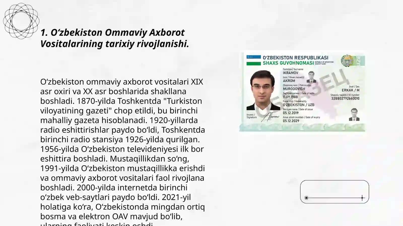 O‘zbekiston Respublikasida Ommaviy Axborot Vositalarining Faoliyati 3
