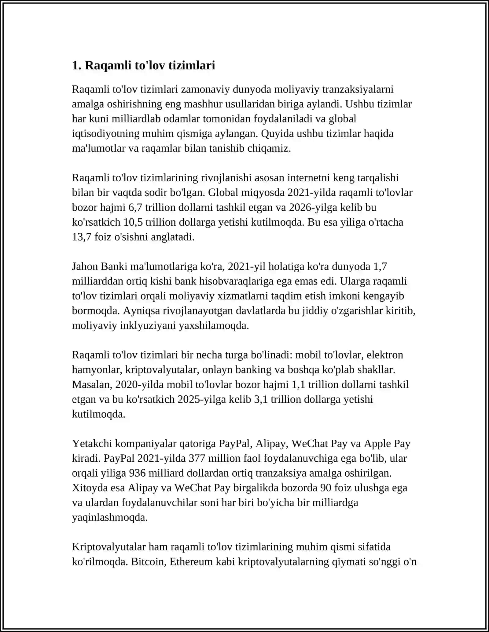 MA'LUMOTLAR BAZASINING KUNDALIK HAYOTDA QO'LLANILADIGAN MISOLLARI 3