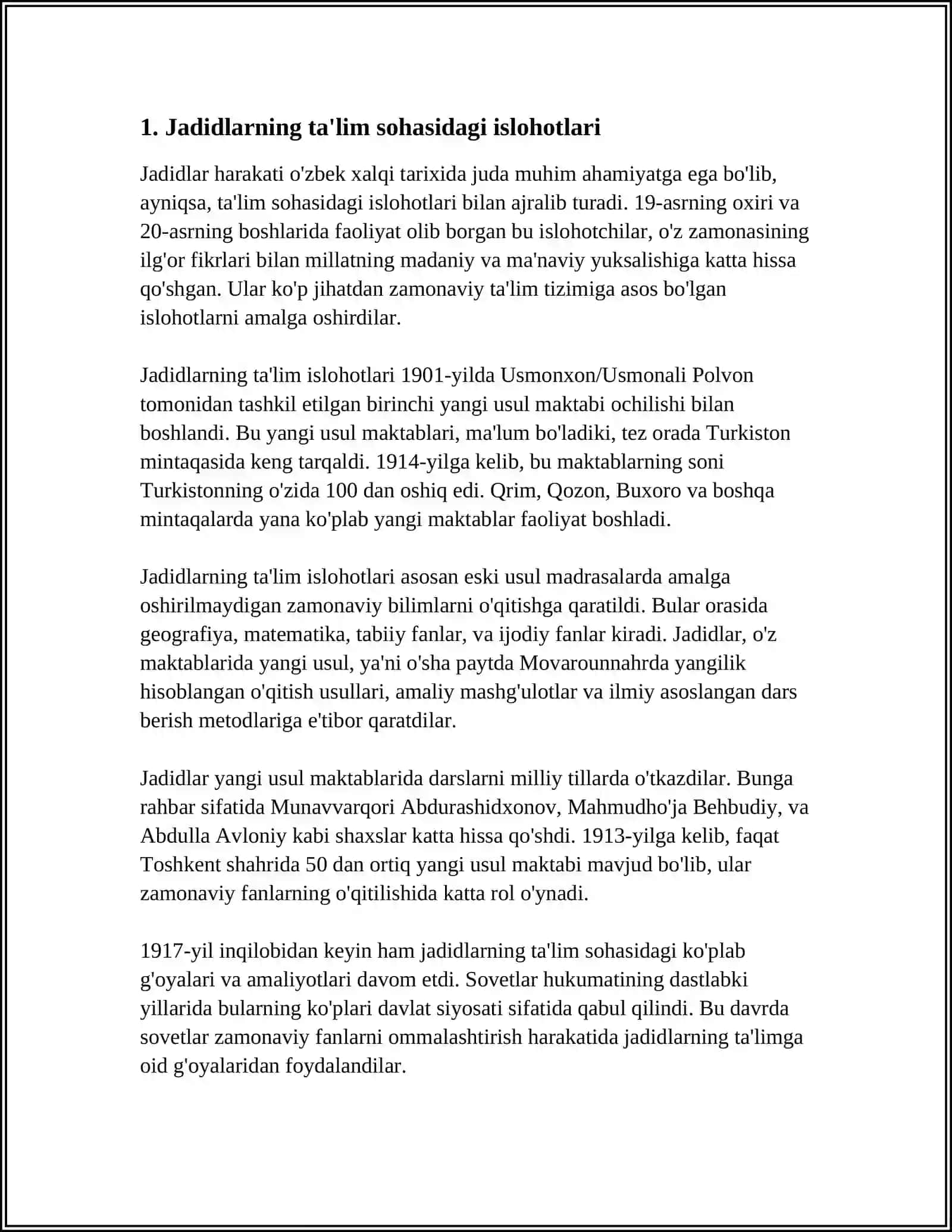 JADID MA’RIFATPARVARLARINING O‘LKAMIZ IJTIMOIY-MA’NAVIY HAYOTIDA TUTGAN O‘RNI 3
