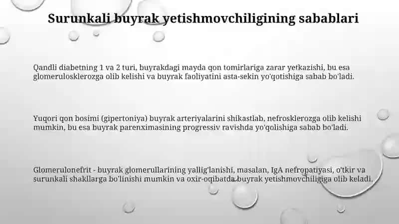 Surunkali buyrak yetishmovchiligi 3
