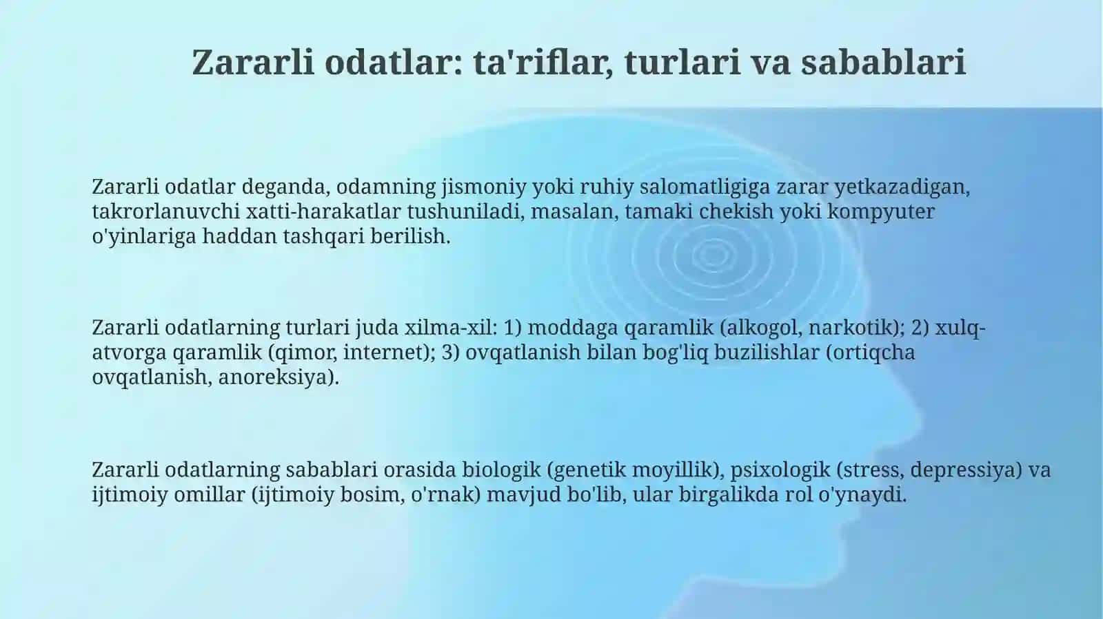 Zararli odatlarni oldini olishga qaratilgan treninglar 3