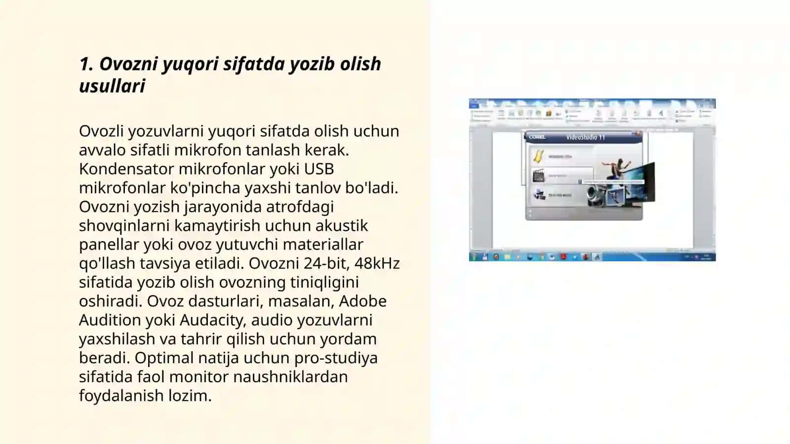 MS Power Pointda ovoz va video lavhalarga ishlov berish 3
