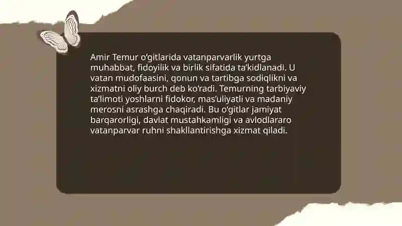 Amir Temur o‘gitlarining tarbiyaviy ahamiyati 3