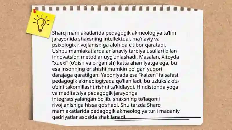 Sharq mamlakatlari (Yaponiya, Koreya, Xitoy)da pedagogik akmeologiya. 3