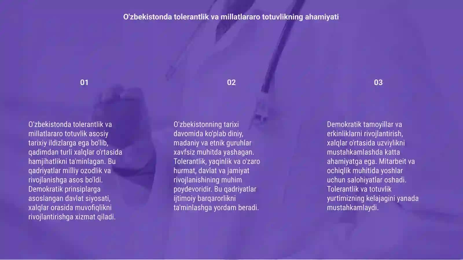 O'zbekistonda tolerantlik va millatlararo totuvlikni ta'minlashning tarixiy ildizlari va demokratik prinsiplari 3