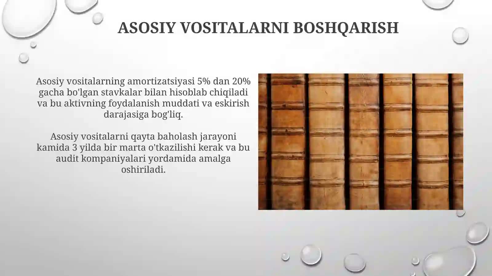 Asosiy vositalar hisobining normativ-huquqiy asoslari, turkumlanishi va baholanishi 3