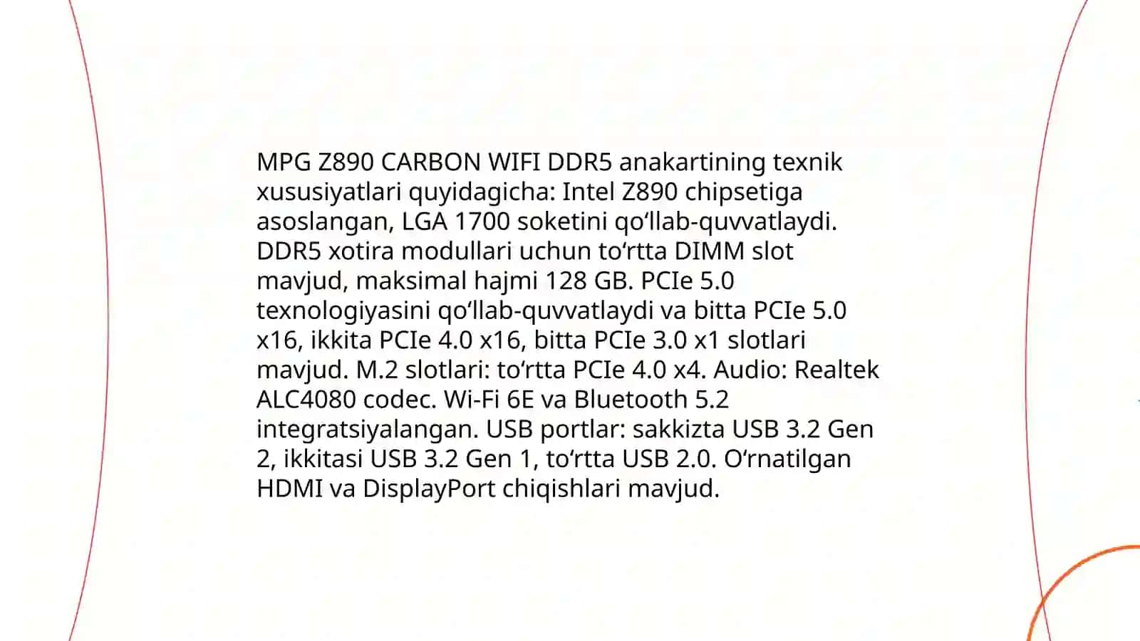 Ona plata MB MSI MPG Z890 CARBON WIFI DDR5 3