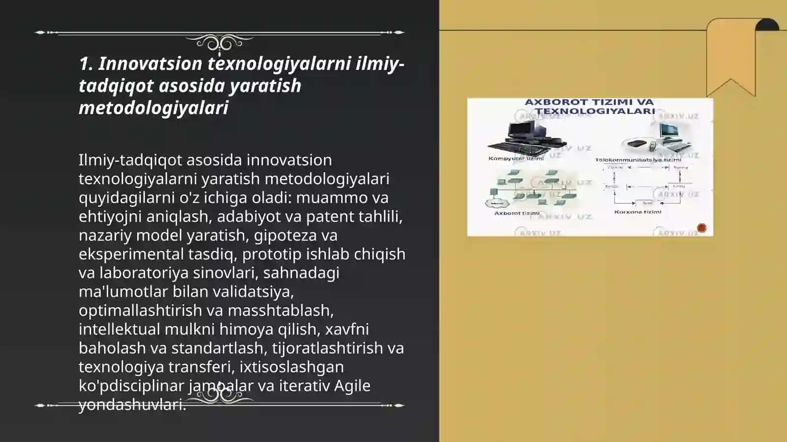 Innovatsion texnologiyalarni ishlab chiqish, amalda qoʻllash 3