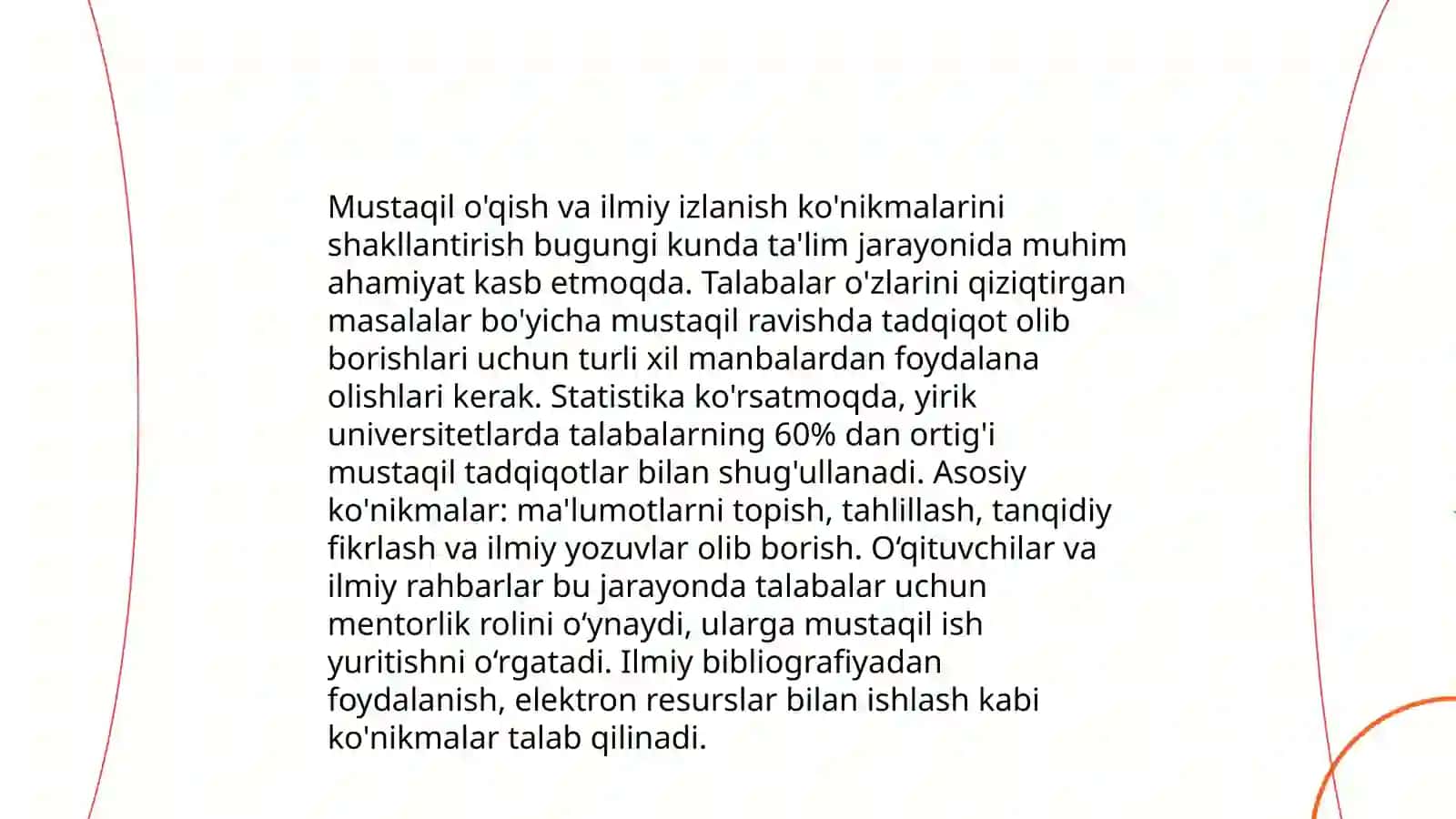 Mustaqil o'qish va ilmiy izlanish ko'nikmalarini shakllantirish 3