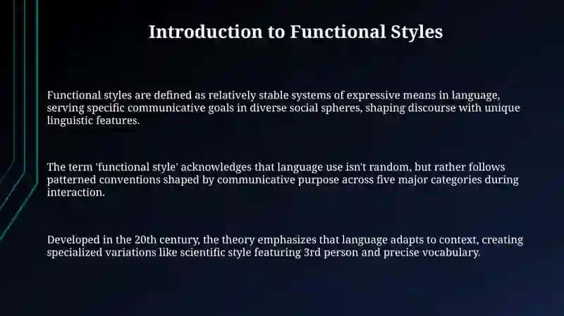 Functional styles. Types of functional styles in English 3
