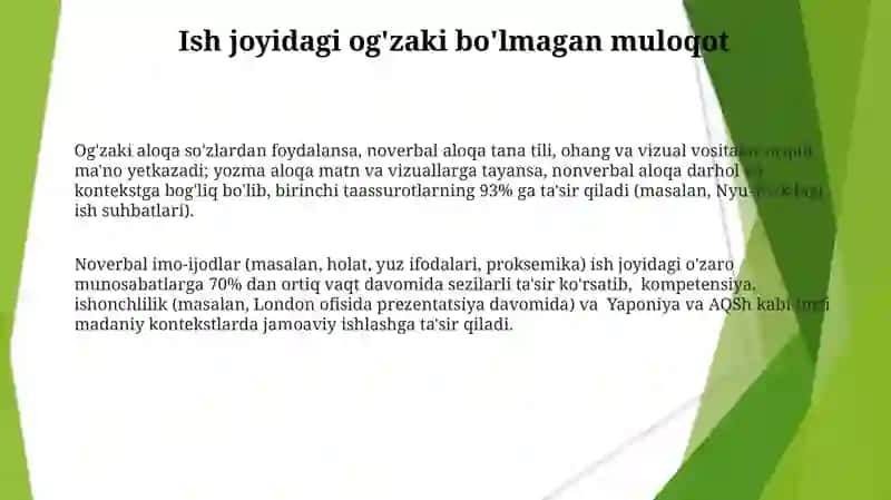 Noverbal muloqot nima va uning boshqa muloqot turlaridan farqi 3