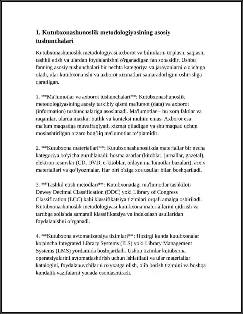 KUTUBXONASHUNOSLIK FANINING METODOLOGIYASI 3