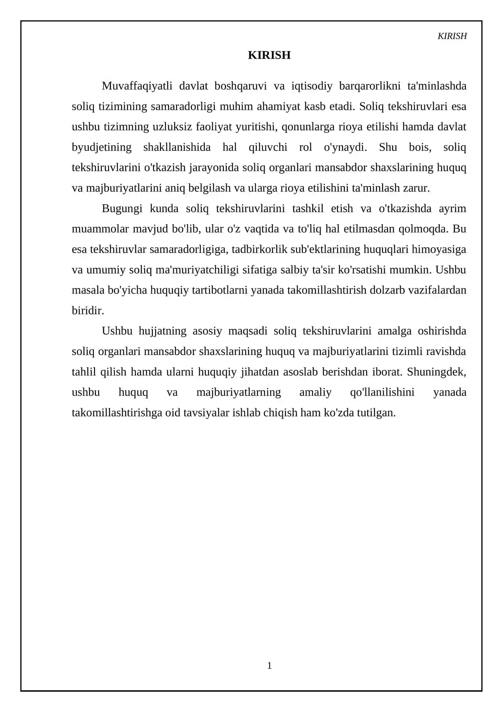 Soliq tekshiruvlarini o’tkazishda soliq organlari mansabdor shaxslarining huquq va majburiyatlari 3