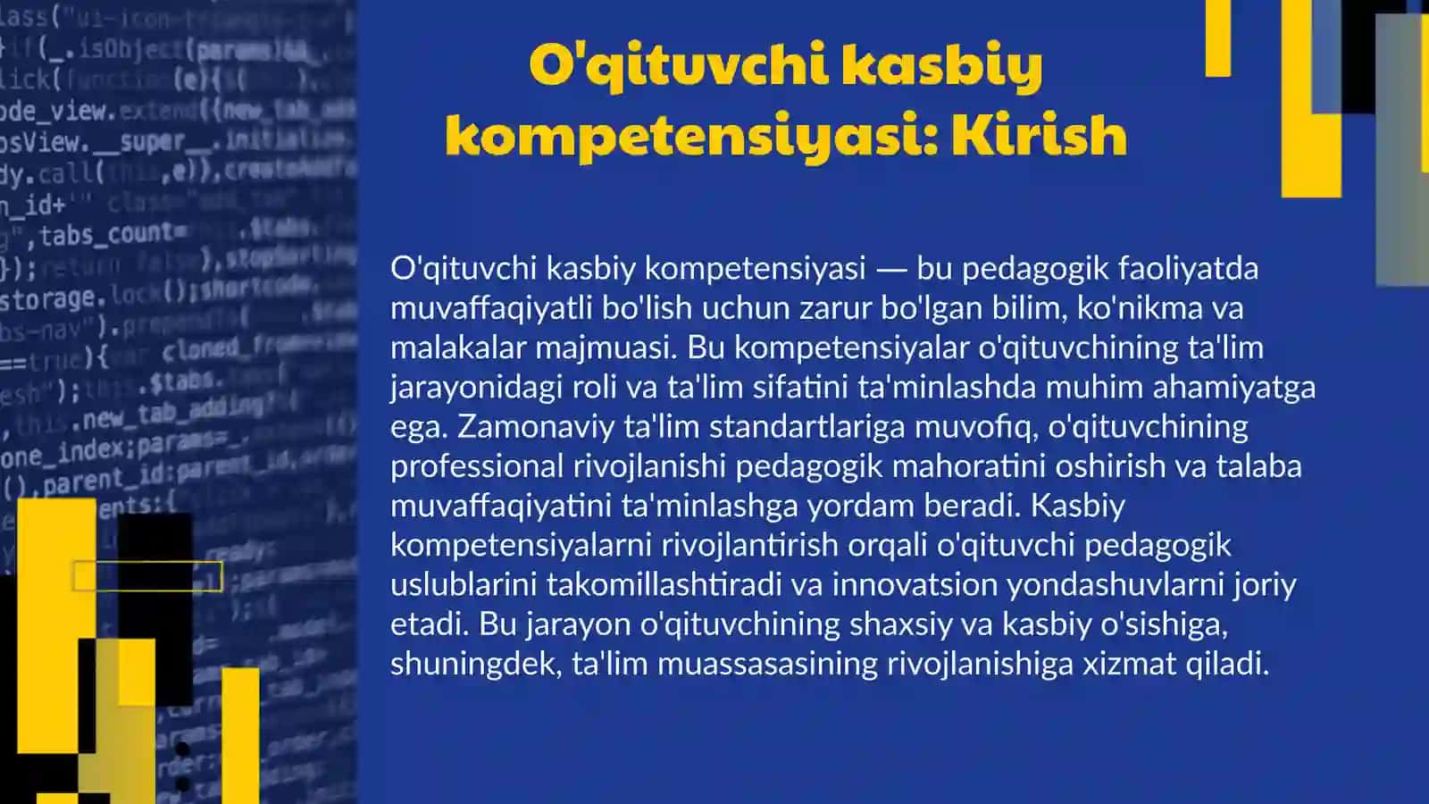 O'qituvchi kasbiy kompetensiyasini takomillashtirish tizimi 3