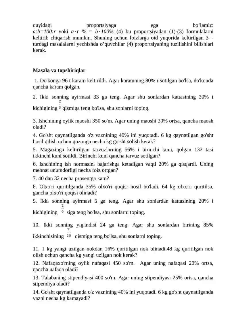 Foizga doir masalalar 3