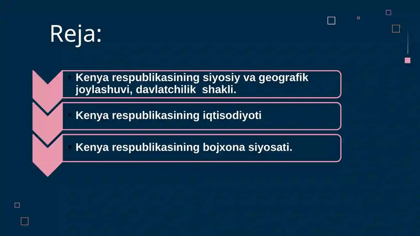 Mavzu: Kenya Respublikasining bojxonasiyosi tahlili 3