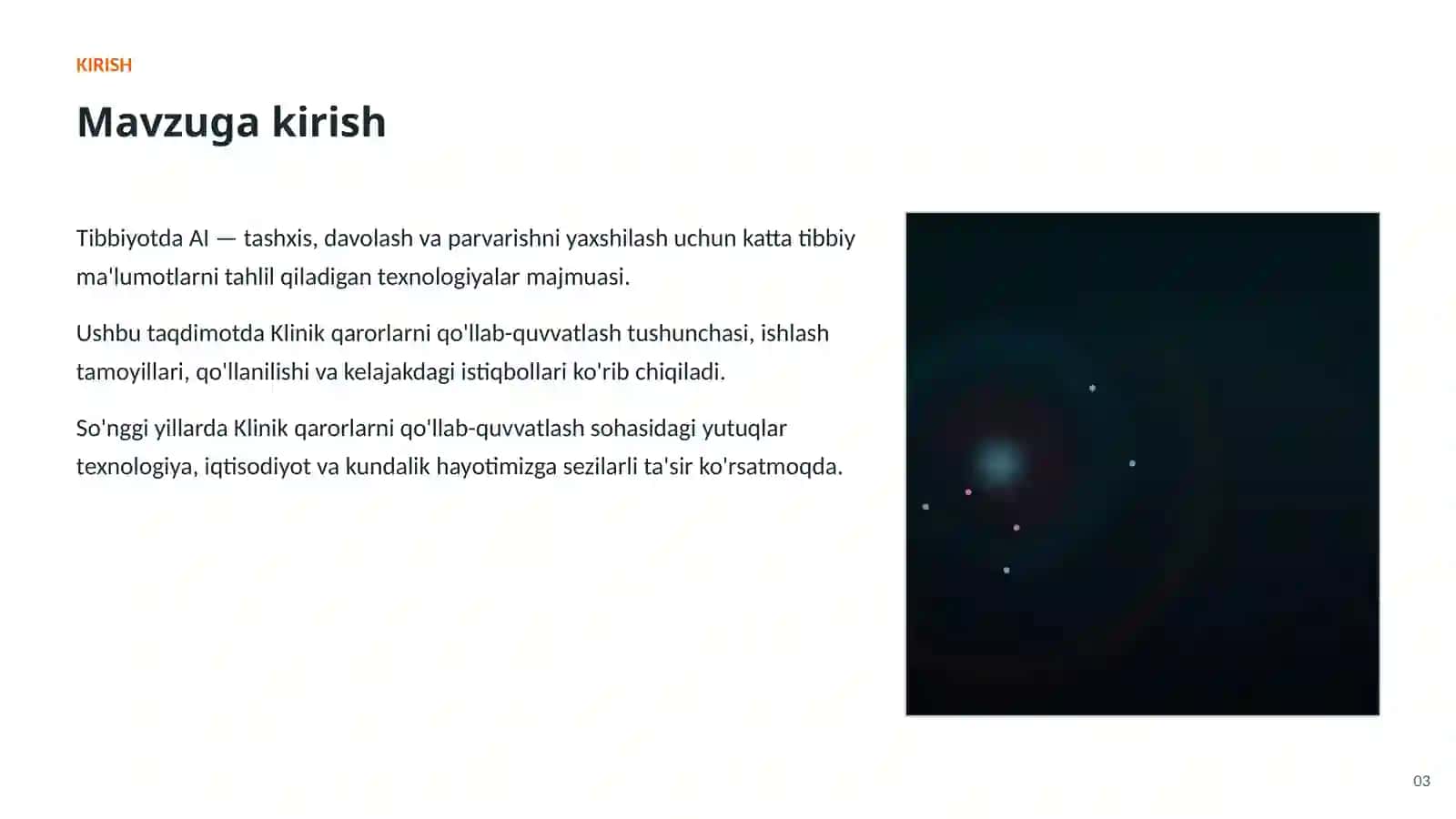 SUN'IY INTELLEKT • AI TIBBIYOTDA 3