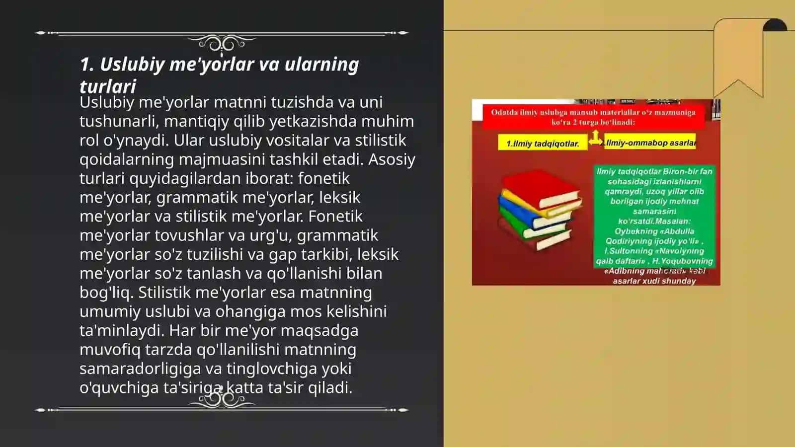 Uslubiy me'yorlar va Lingvistik uslubshunoslik 3
