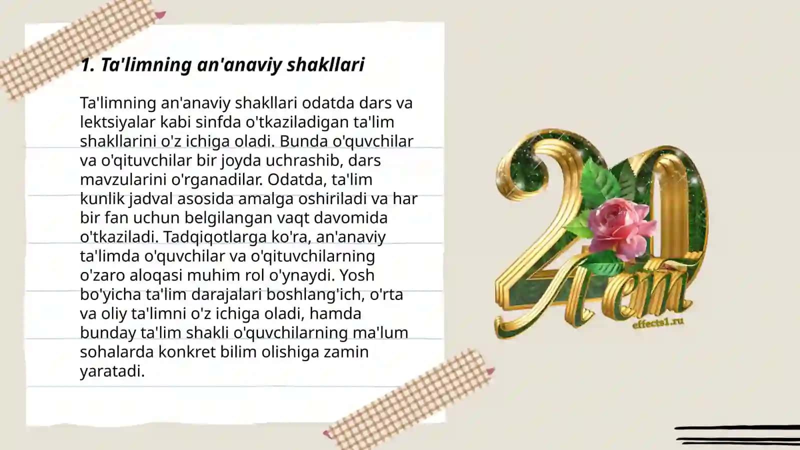 Ta'limning ananaviy va noananaviy shakllari 3