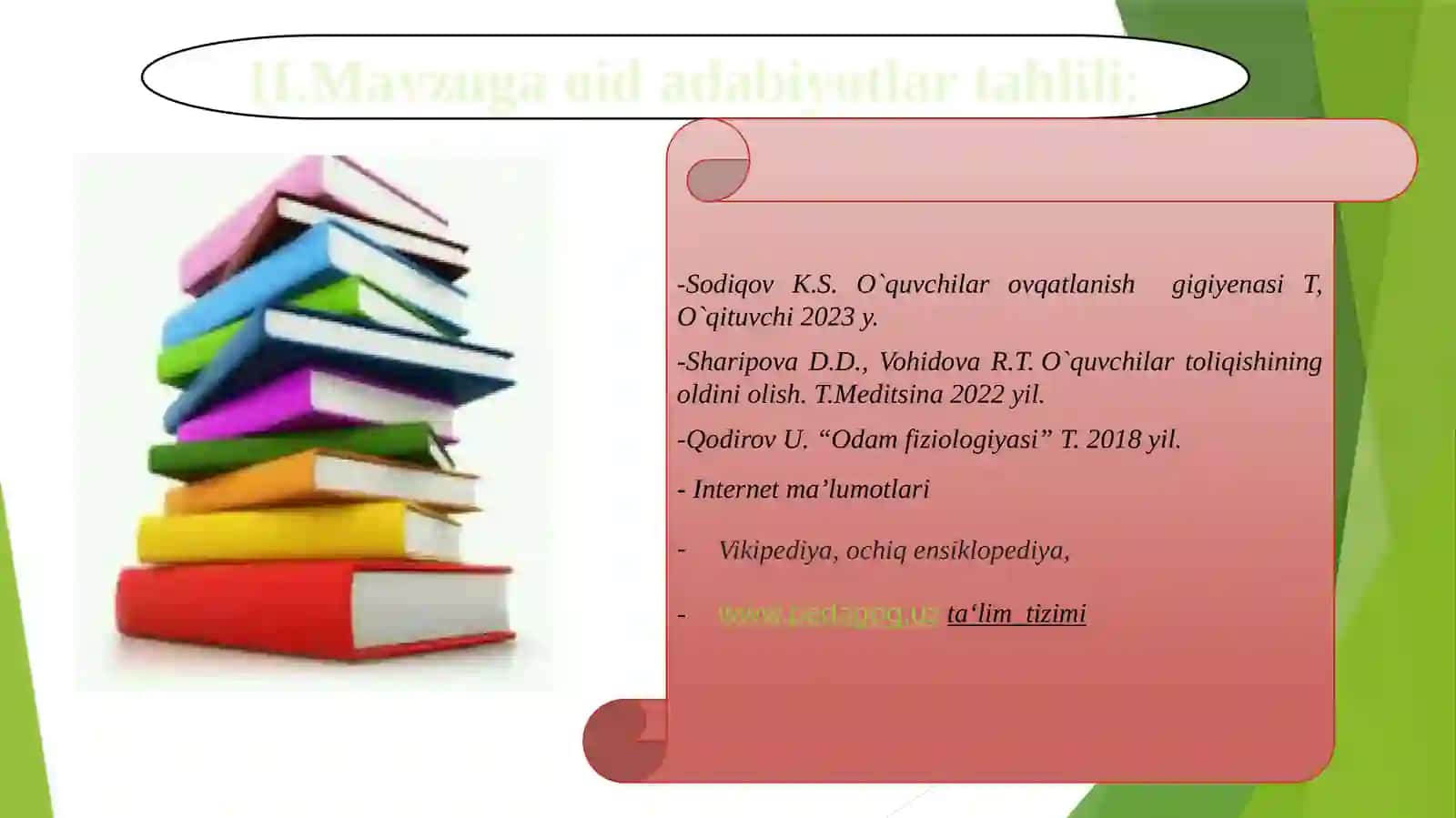 MAKTAB HUDUDIDAXODIMLARVA O’QUVCHILAR UCHUN SOG’LOM OVQATLANISH SHAROITINI YARATISH 3