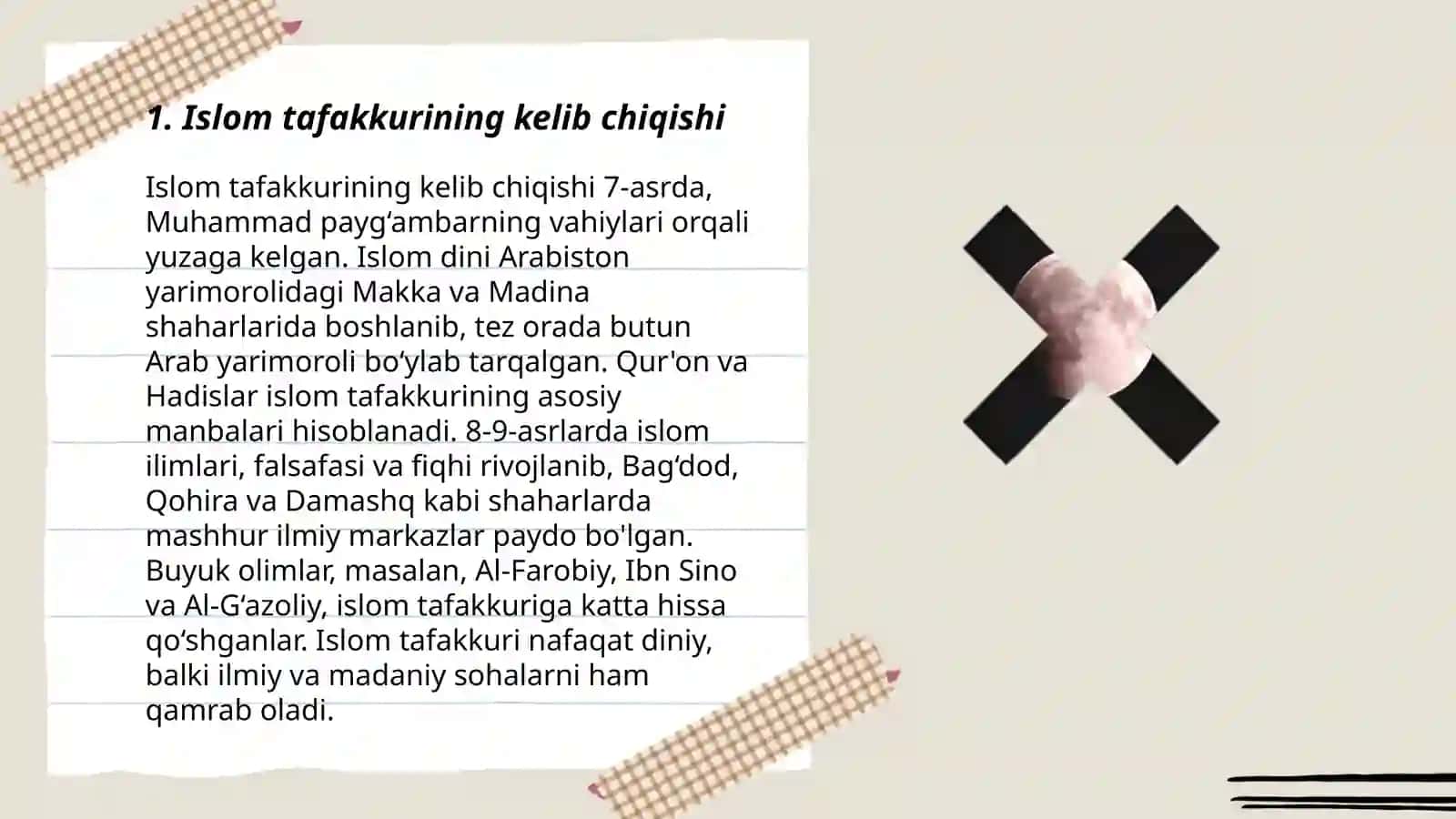 Islom tafakkuri va madanuyatining shakllanish bosqichi 3