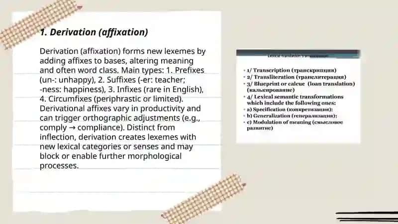 Types of lexical transformations 3