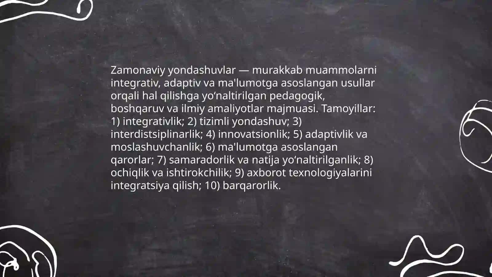 Zamonaviy yondashuvlar va ularning xususiyatlari 3