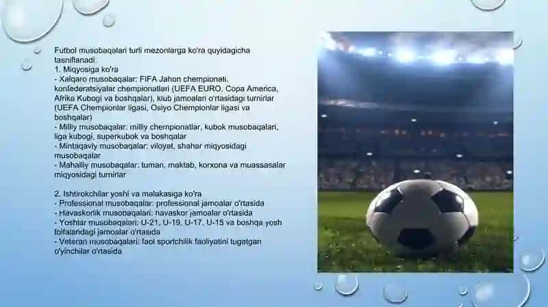 Futbol bo’yicha musobaqalarni tashkil qilish va o’tkazish qoidalari 3