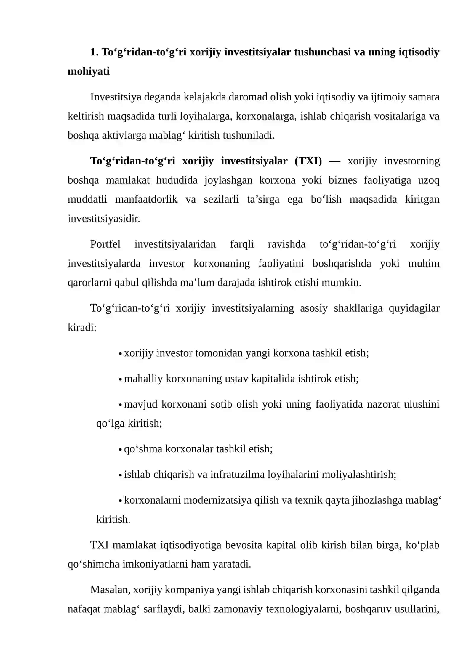 To‘g‘ridan-to‘g‘ri xorijiy investitsiyalarning iqtisodiy rivojlanishga ta’sirini tahlil qilish 3