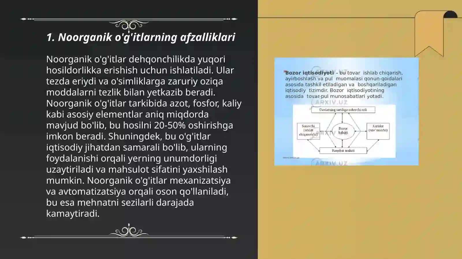 Noorganik oshlovchi moddaning afzalligi va kamchiligi 3