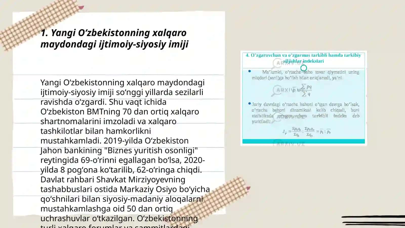 Yangi Oʻzbekiston ijtimoiy-siyosiy iqtisodiy va madaniy hayotida roʻy berayotgan oʻzgarishlarning xalqaro reyting va indekslarda aks etishi 3