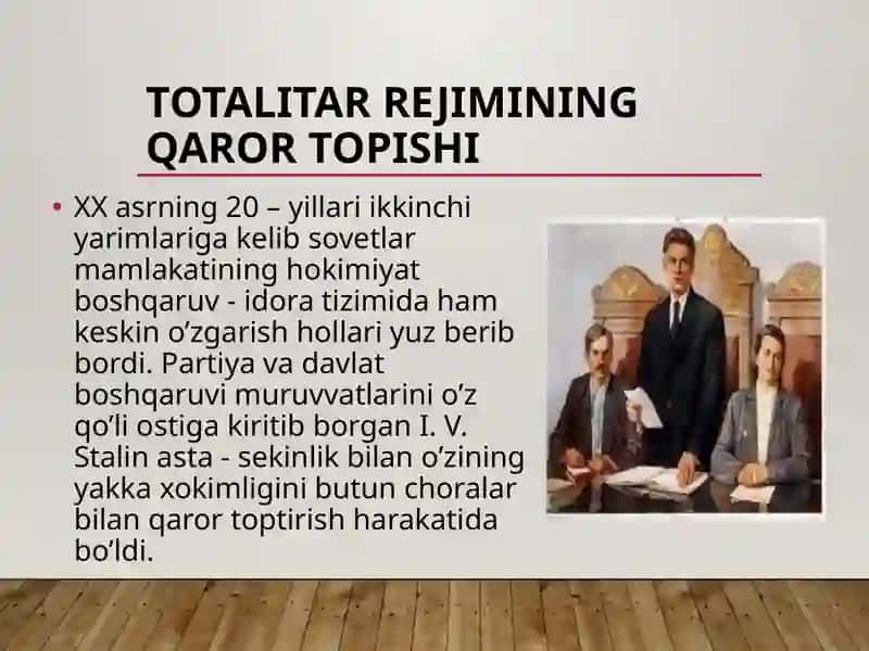 Sovet hokimiyatining O'zbekistonda yuritgan qatag'onlik siyosati va uning oqibatlari 3