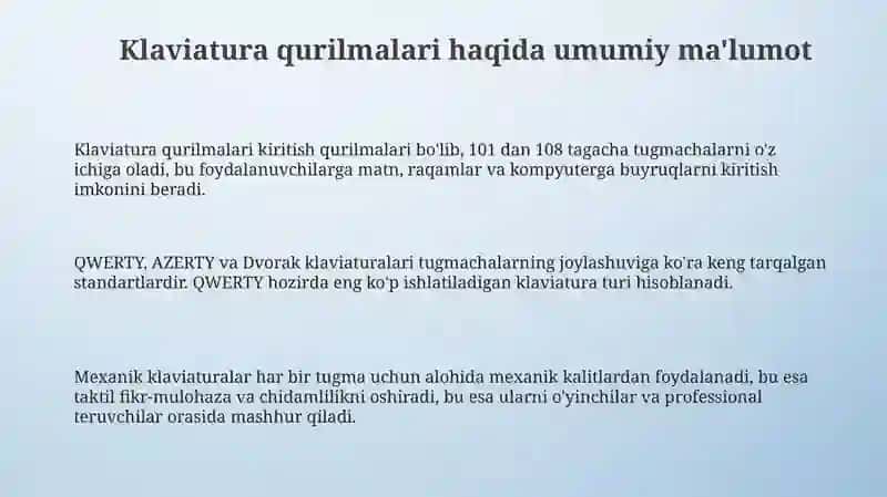 Klaviatura qurilmasi haqida 3
