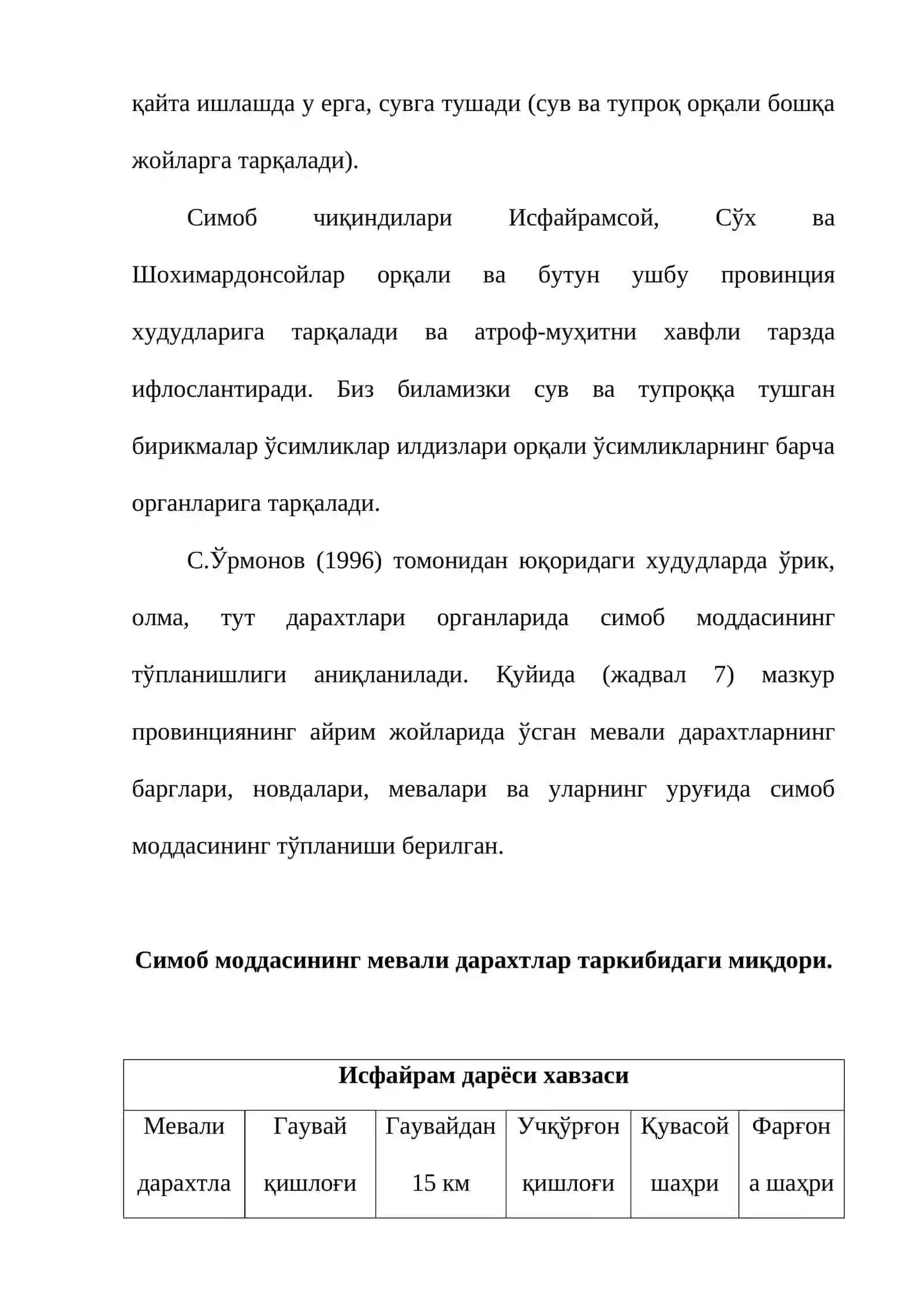Жанубий Фарғона биохимик провинциясида атроф муҳитни симоб моддаси билан ифлосланиши 3