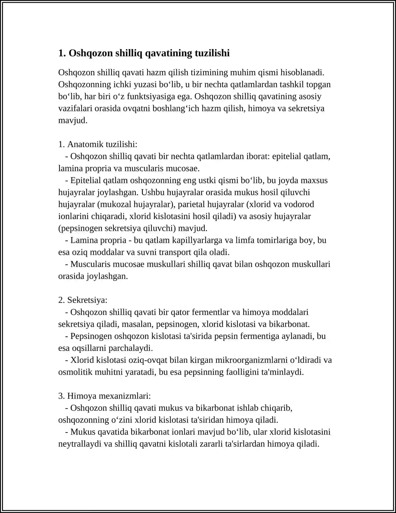 OSHQOZON ICHAK TRAKTI PATOLOGIK ANATOMIYASI.ÒTKIR VA SURUNKALI GASTRIT 3