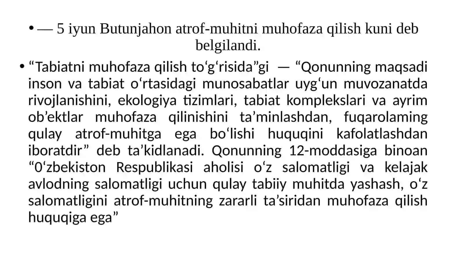 Ekologik xavfsizlikning huquqiy asoslari 3