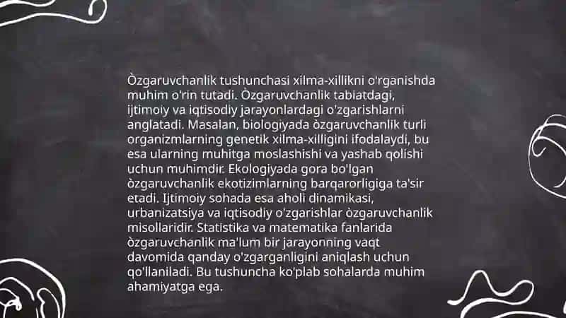 Òzgaruvchanlik: xilma-xillikni urganish 3