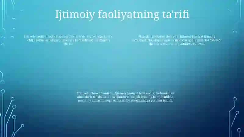 Insonning ma’naviy rivojlanishida ijtimoiy faollikning kirishi, o‘rni va ahamiyati 3