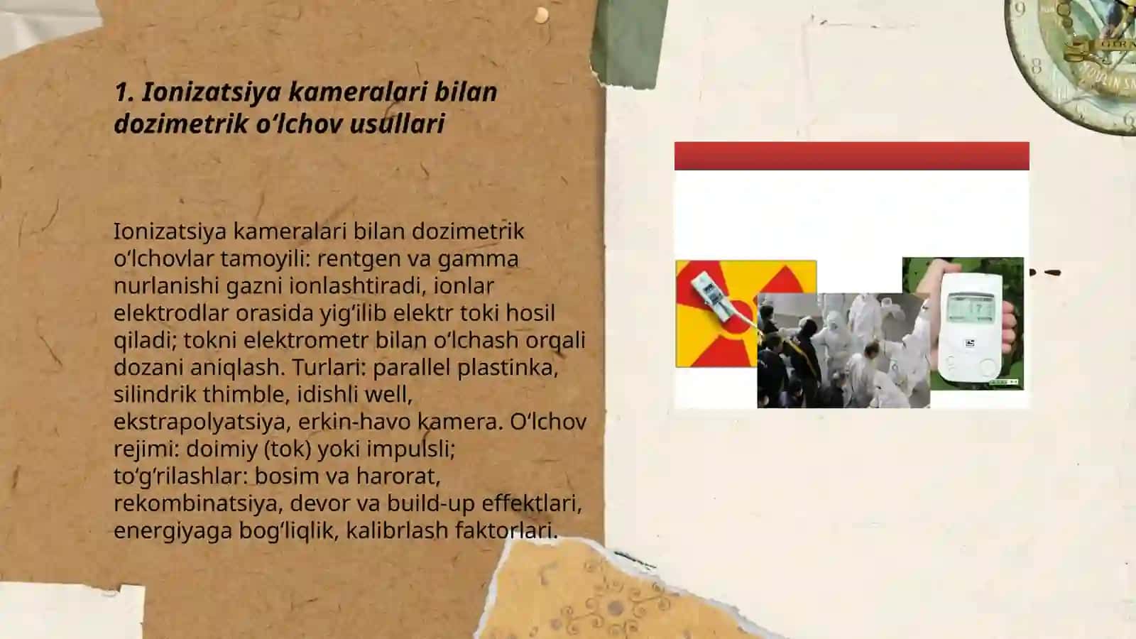 DOZIMETRIYA METODLARI. DOZIMETRIK ASBOBLAR TASNIFI 3