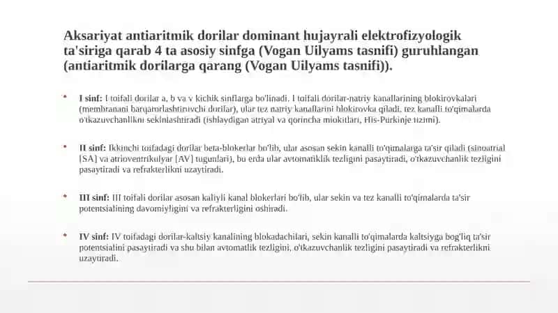 Antiaritmik-Aritmiyaga qarshi vositalar 3