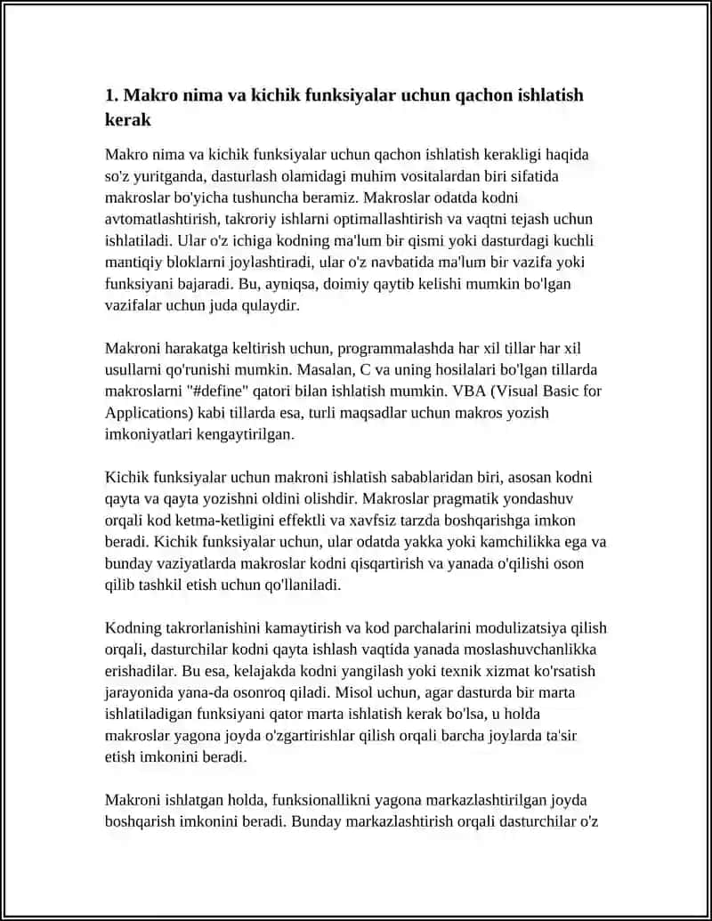 MAKROSLAR. KICHIK FUNKSIONALLAR UCHUN MAKROS YOZING 3