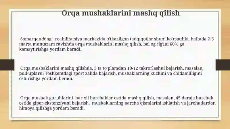 Orqa Mushaklar Guruhi 3