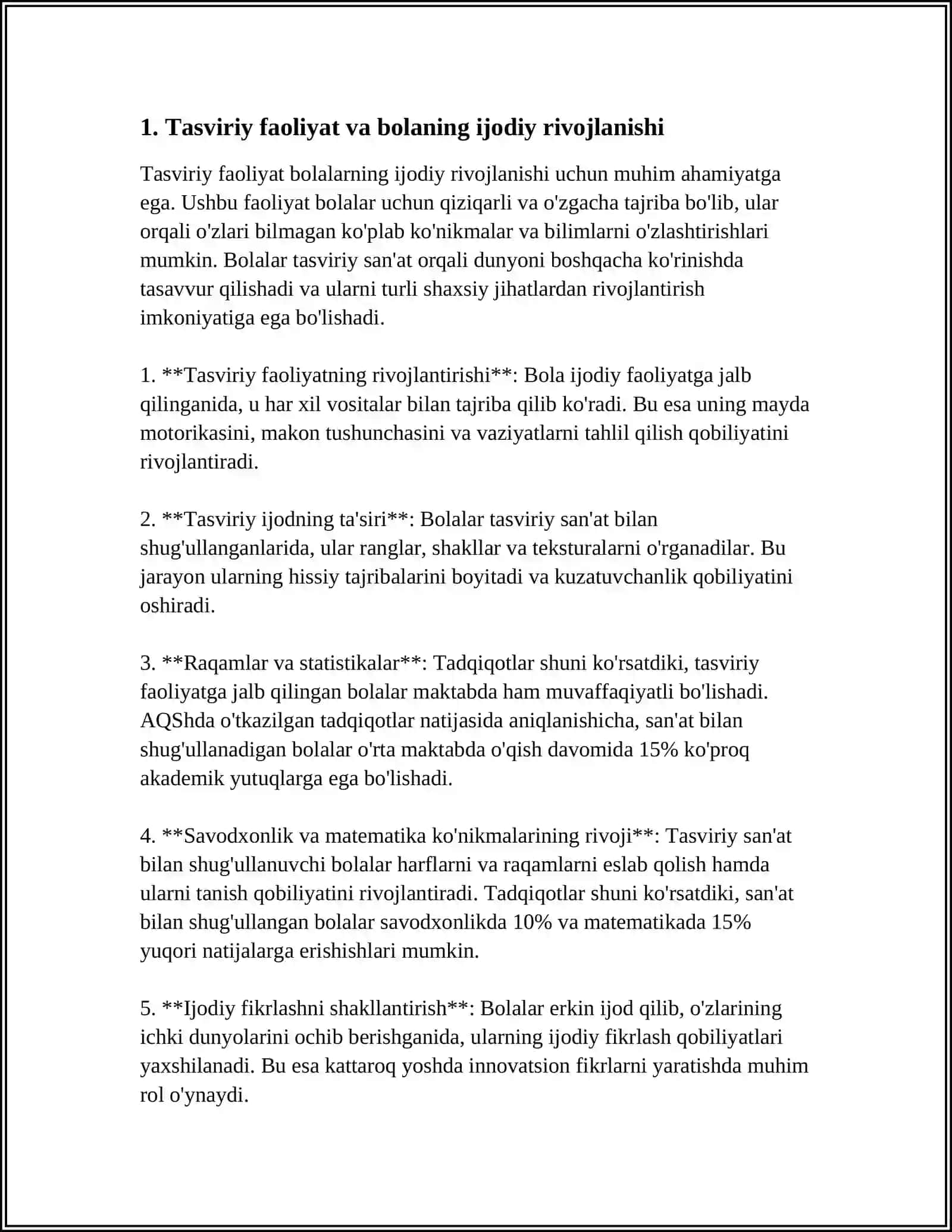 TASVIRIY FAOLIYAT MASHGʻULOTLARIDA BOLALARNI MAKTABGACHA TAYYORLASH 3