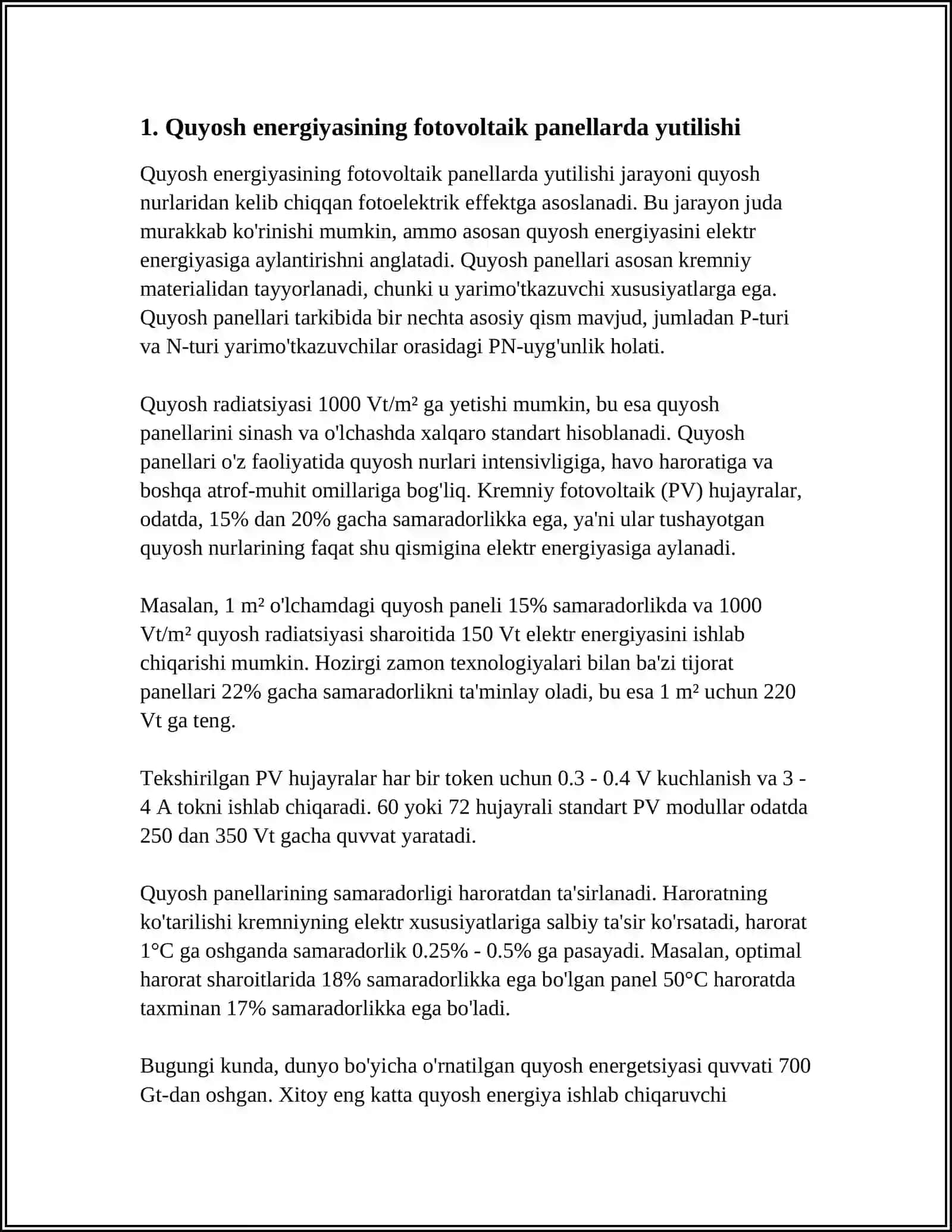 QUYOSH ENERGIYASINING QURILMA ICHIDA YUTILISHI 3