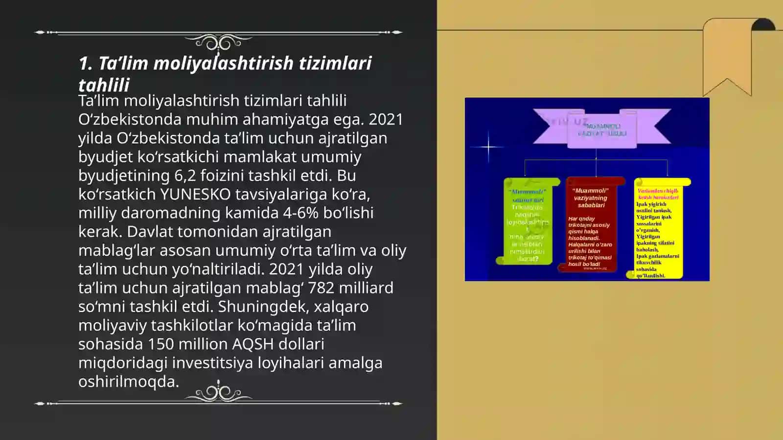 Ta'limni moliyalashtirish va takomillashtirish 3