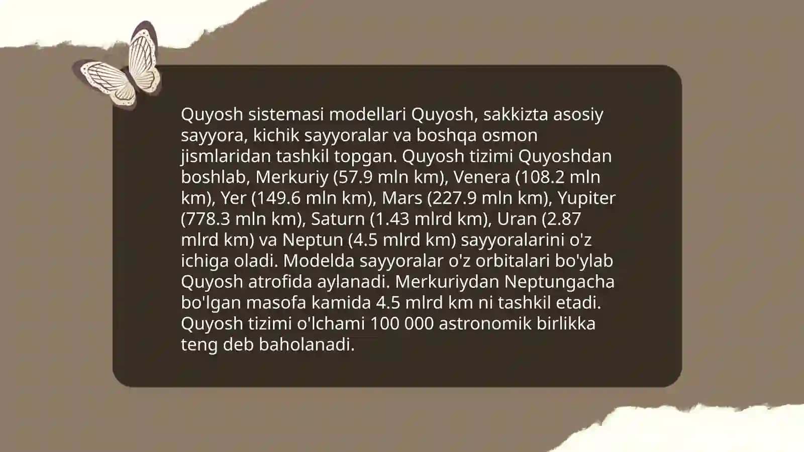 Astronomiyadan modellarni namoyish etish 3