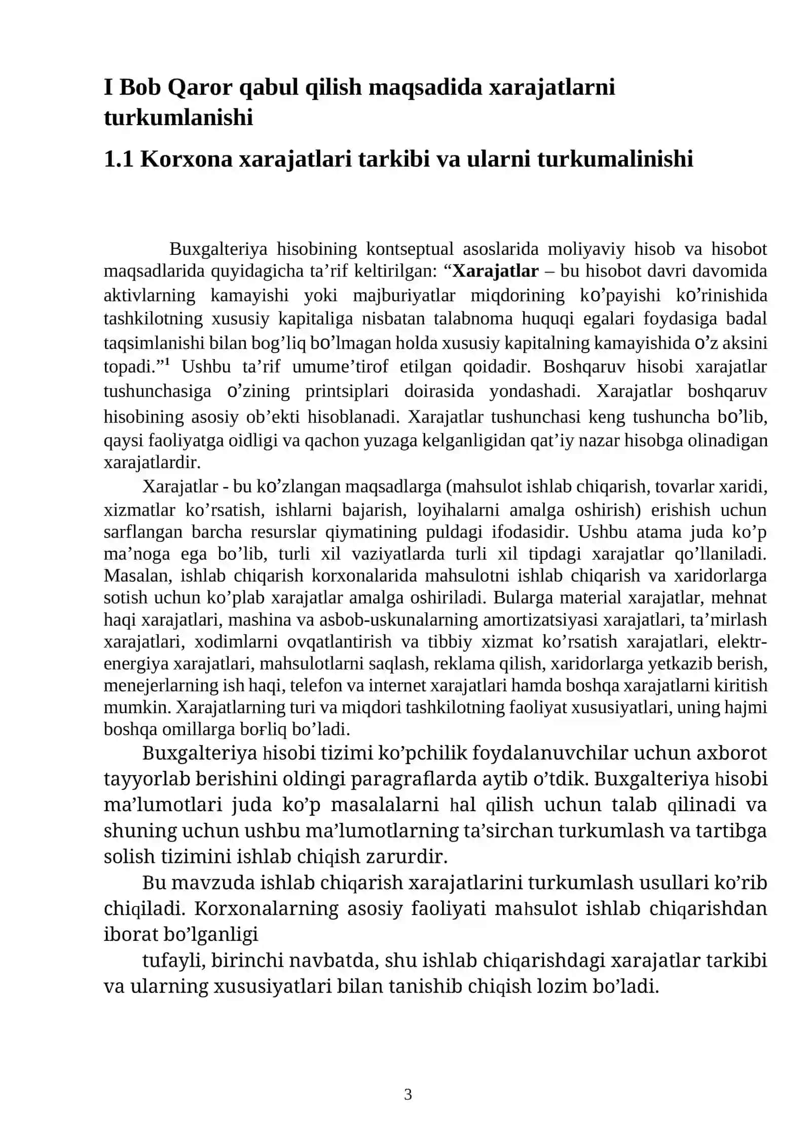 Tannarxni to’liq va o’zgaruvchan xarajatlar bo’yicha taqsimlash asosida kalkulyatsiya qilish tartibi 3