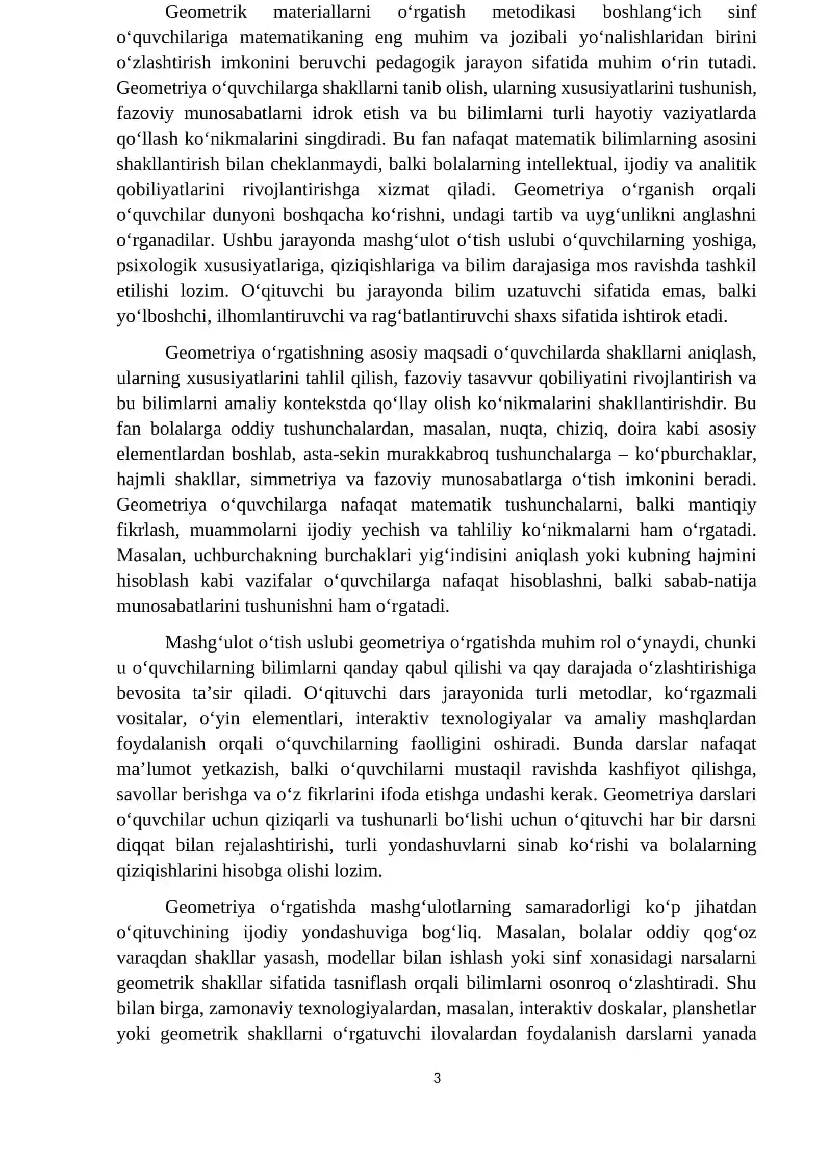 Daftar bilan ishlash metodikasi. Boshlangʻich sinflarda matematika kursining mazmuni va tuzulishi 3