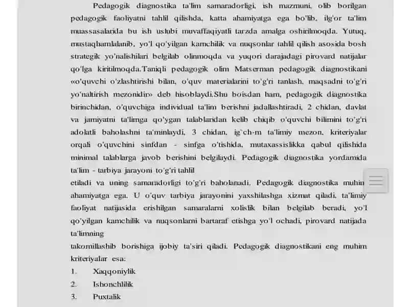 Pedagogik diagnostika-boshqaruv maʼlumotlarini olishning muhim vositasi 3