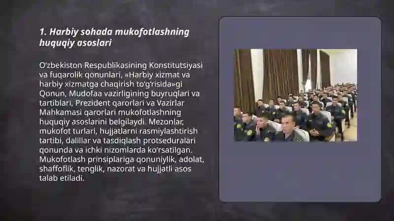 Harbiy sohada Mukofotlashga taqdim etish tartibi 3